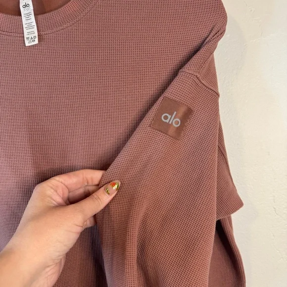 ALO Yoga Warm Brown Crewneck Sweater XS - Picture 2 of 6